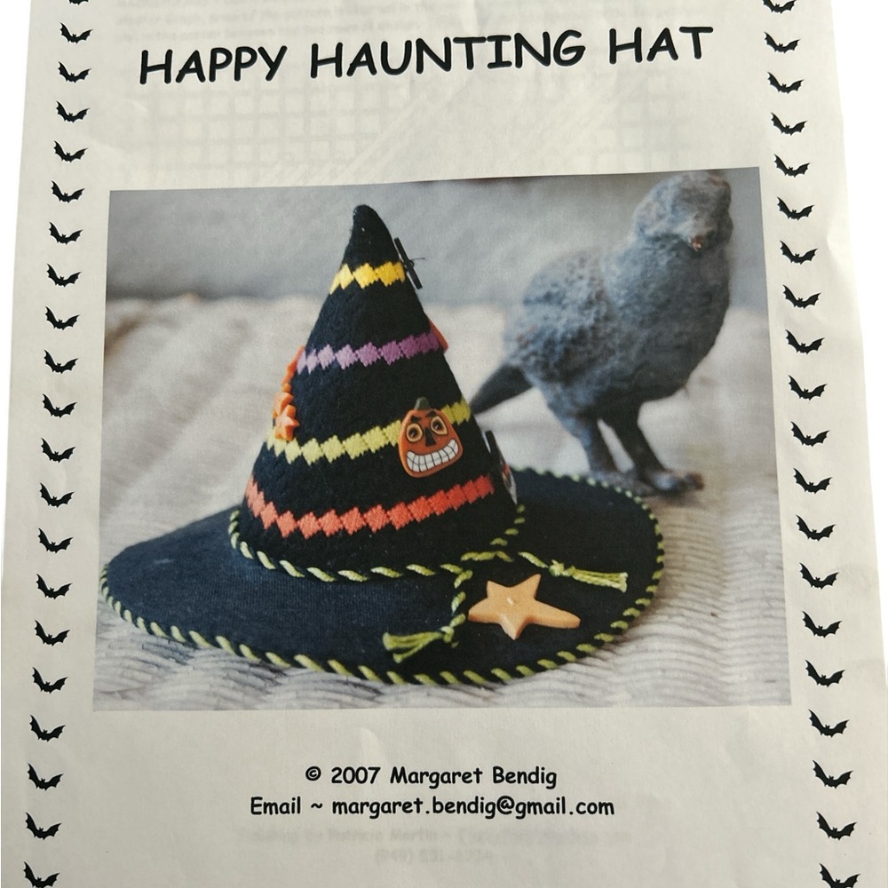 Margaret Bendig cross stitch 3D Halloween Witch Hat
